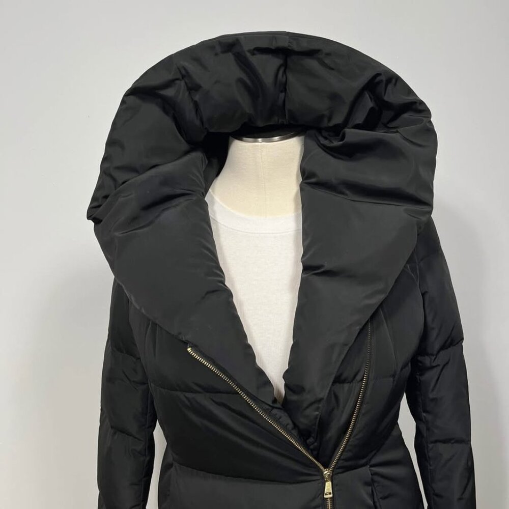 Cole Haan Signature Taffeta Down Quilted Oversize Hooded Front Zip Coat [size L] - Picture 5 of 10
